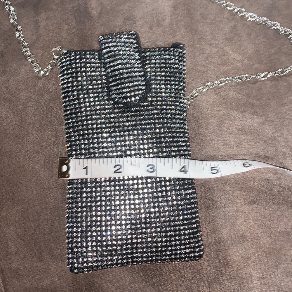 Rhinestone Cell Phone crossbody purse with chain Sparkle Bling - Picture 9 of 11